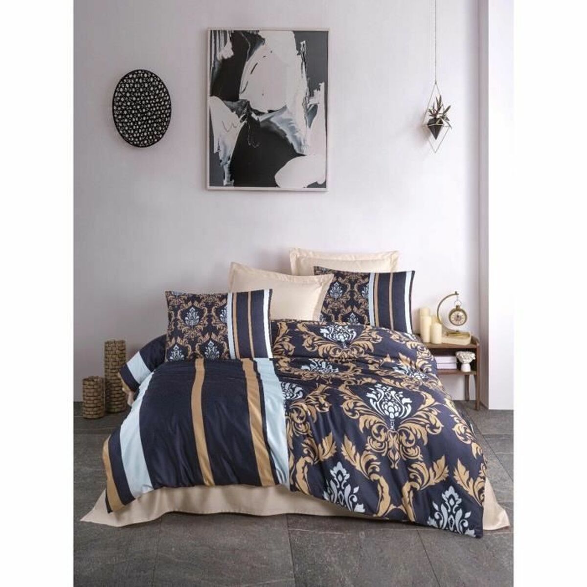 Juego de funda nórdica de poliéster azul, cama de 200 — imagen 2