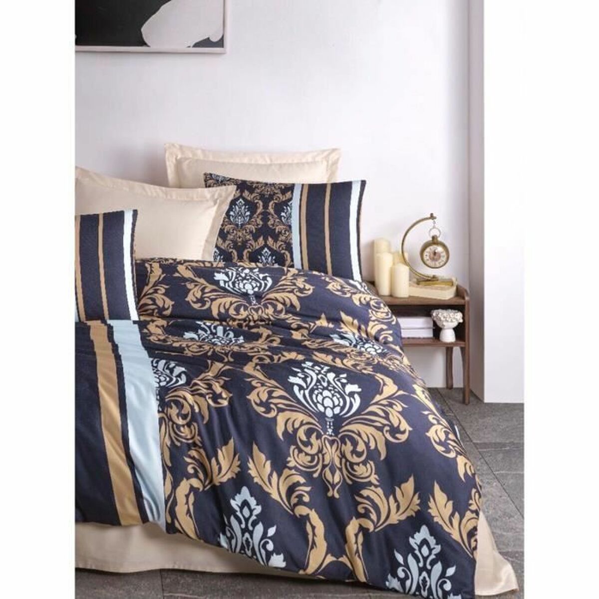 Juego de funda nórdica de poliéster azul, cama de 200 — imagen 4