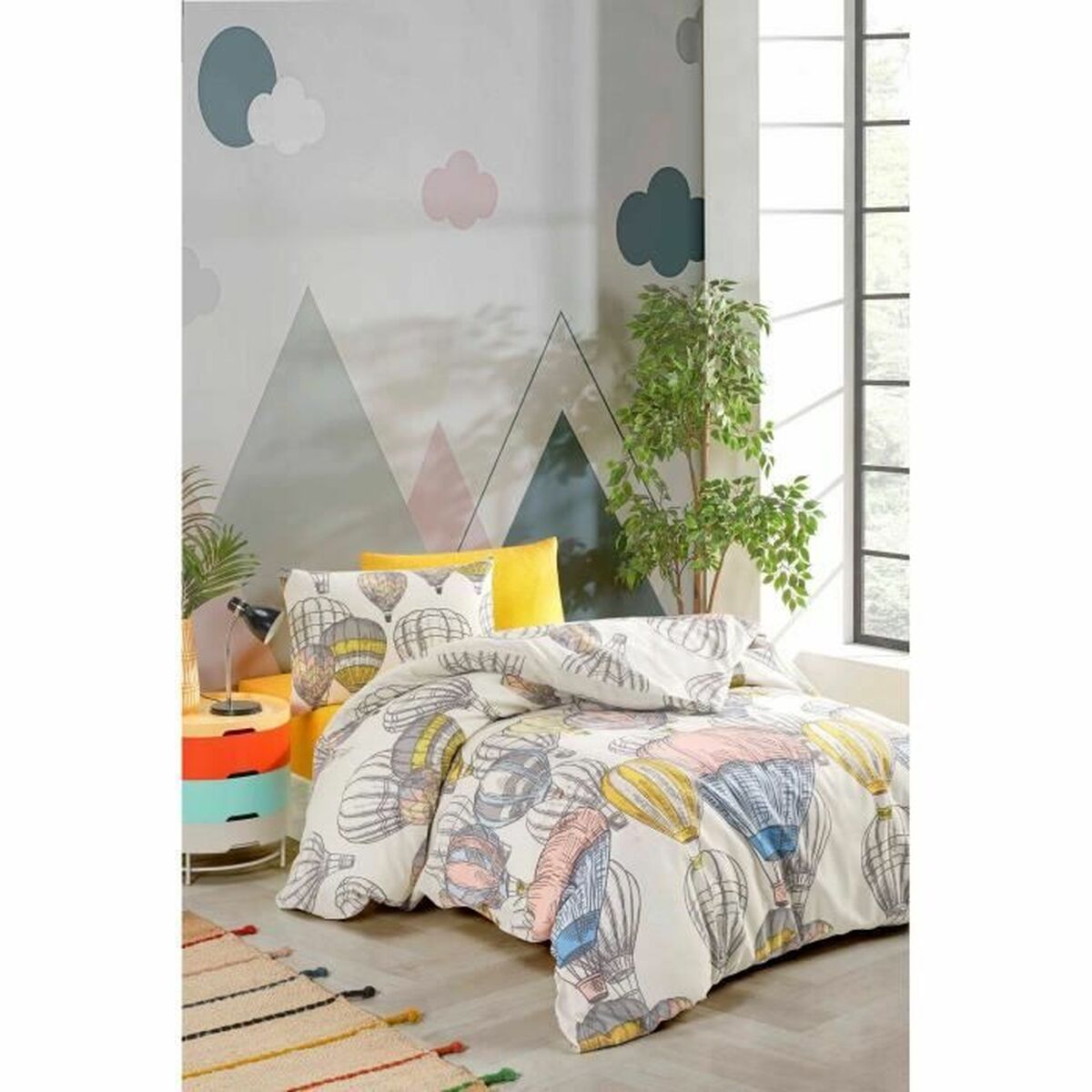 Juego de funda nórdica de algodón mostaza, cama de 200 — imagen 3