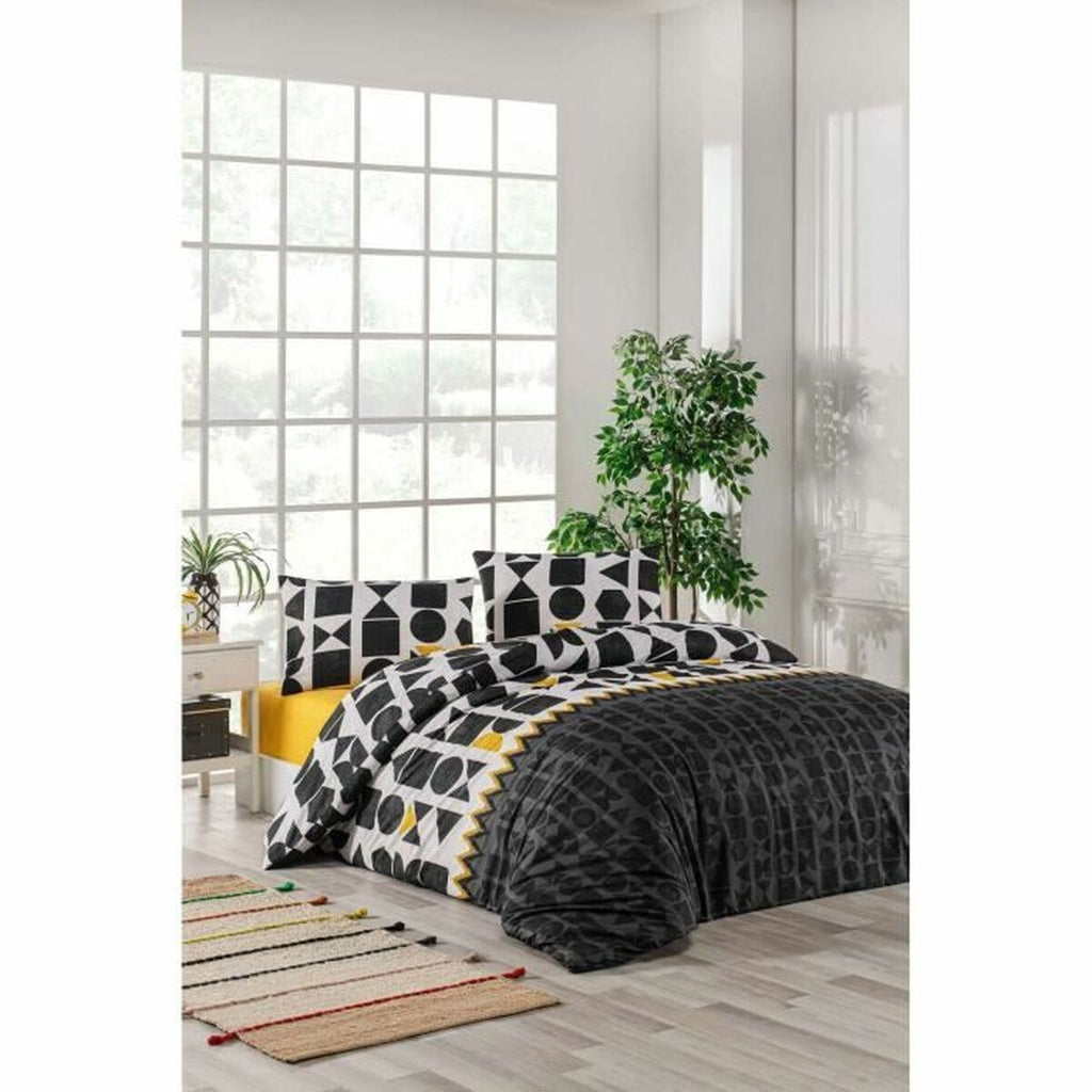 Juego de funda nórdica de algodón negro, cama de 200 — imagen 3