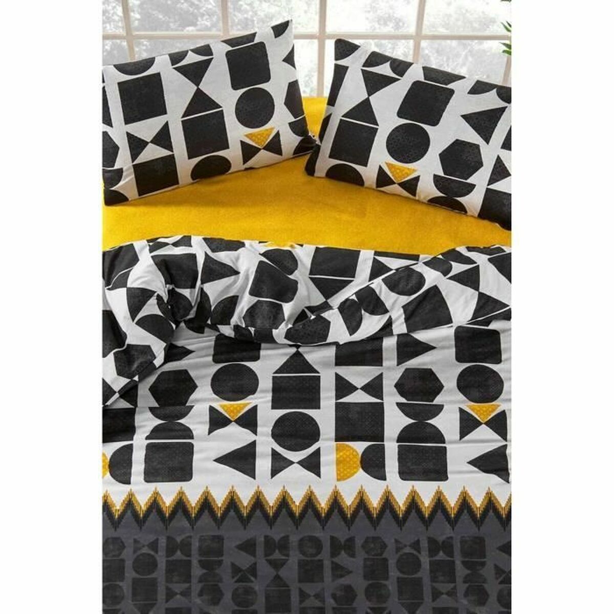 Juego de funda nórdica de algodón negro, cama de 200 — imagen 4