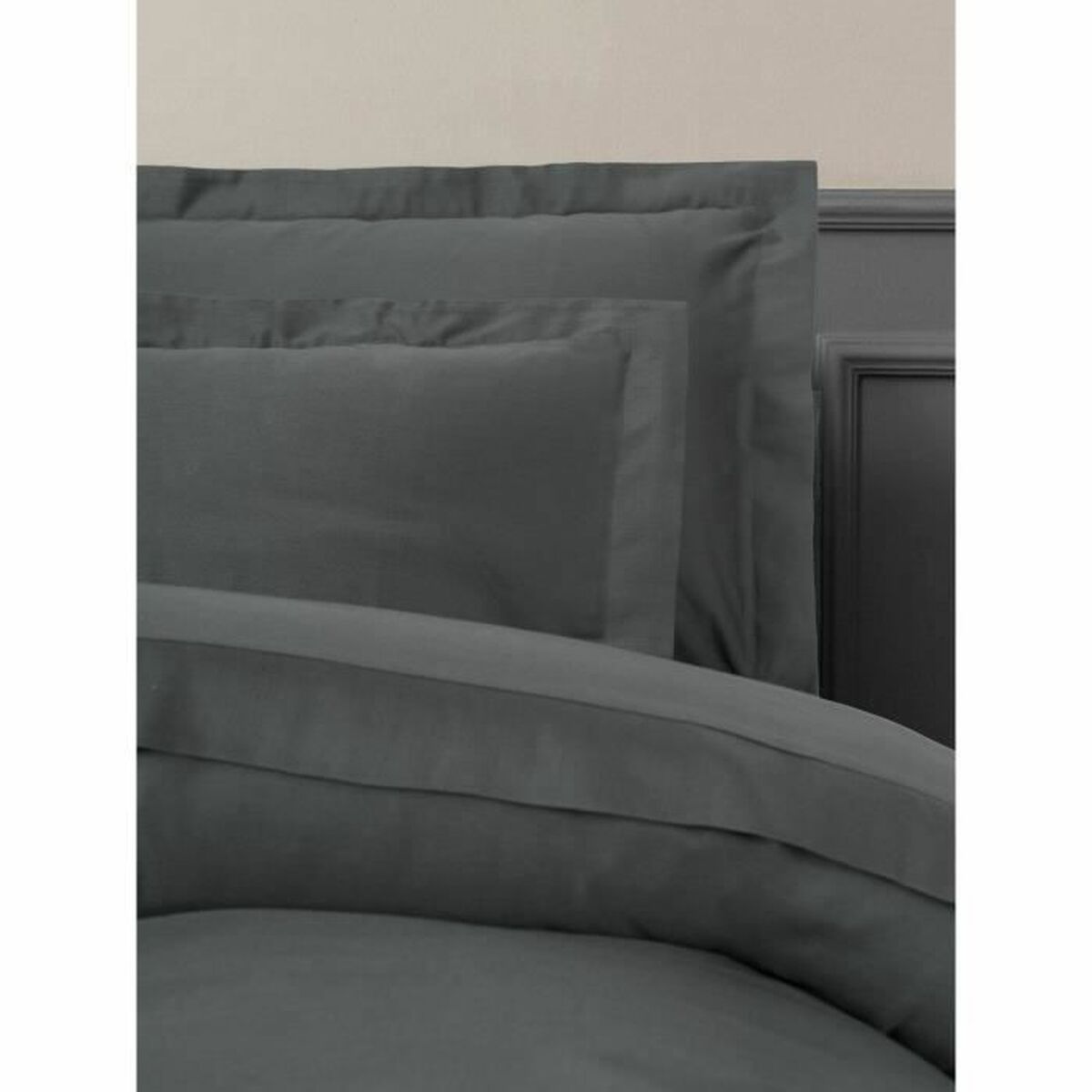 Juego de funda nórdica de algodón gris, 220 x 240 cm — imagen 2