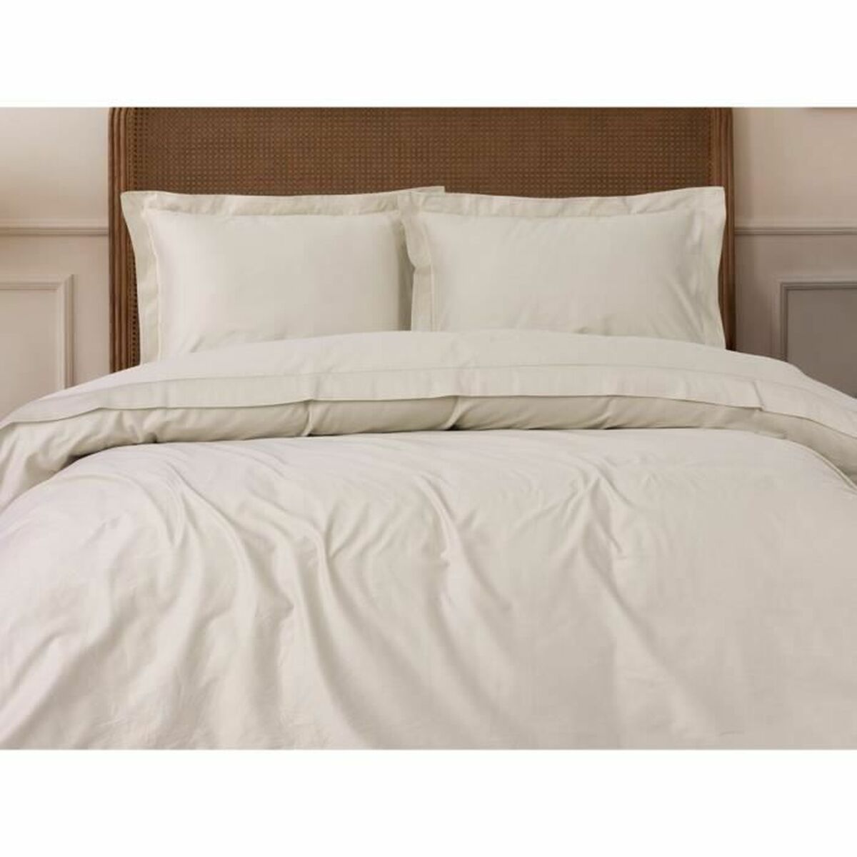 Funda nórdica blanca de algodón con 2 fundas de almohada — imagen 4