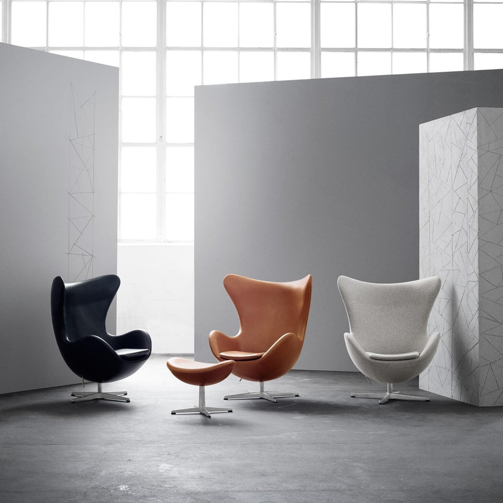 Fritz Hansen Aktion Egg Chair/Das Ei™ Sessel + Hocker Leder