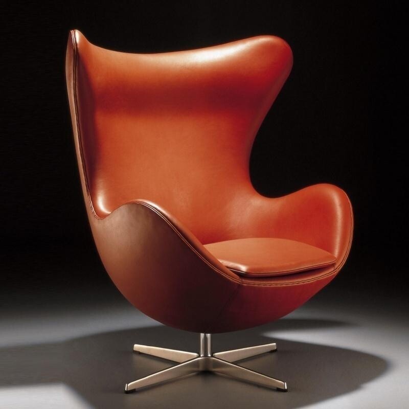 Fritz Hansen Aktion Egg Chair/Das Ei™ Sessel + Hocker Leder