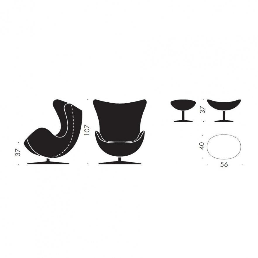 Fritz Hansen Aktion Egg Chair/Das Ei™ Sessel + Hocker Leder