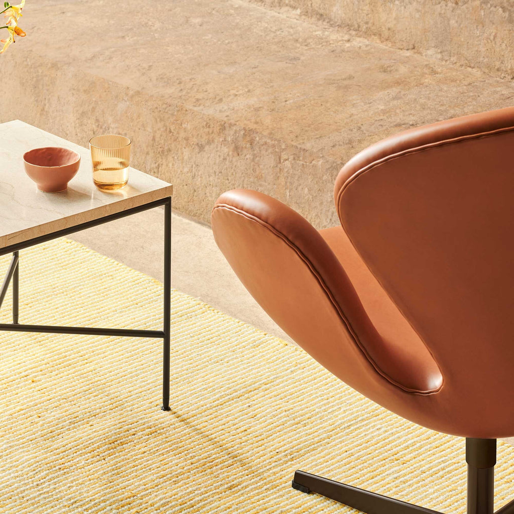 Fritz Hansen Der Schwan™/ Swan™ Sessel Leder Gestell Braun Bronze