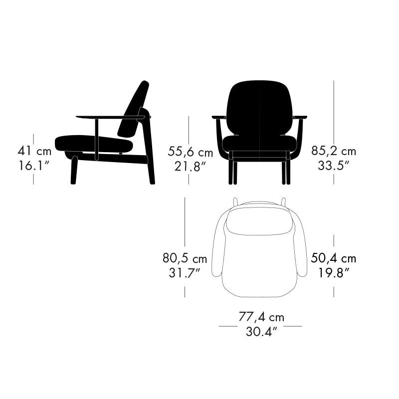 Fritz Hansen Fred™ Sessel Gestell Eiche