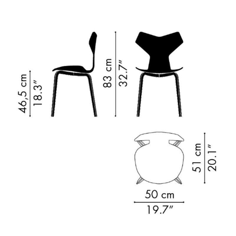 Fritz Hansen Grand Prix™ Stuhl mit Holzgestell