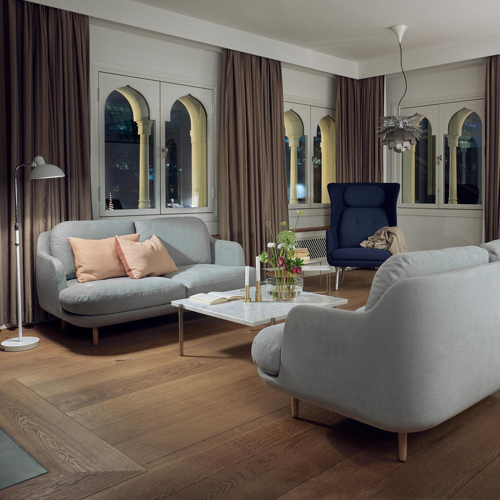 Fritz Hansen Lune™ JH200 2-Sitzer Sofa Füße Aluminium