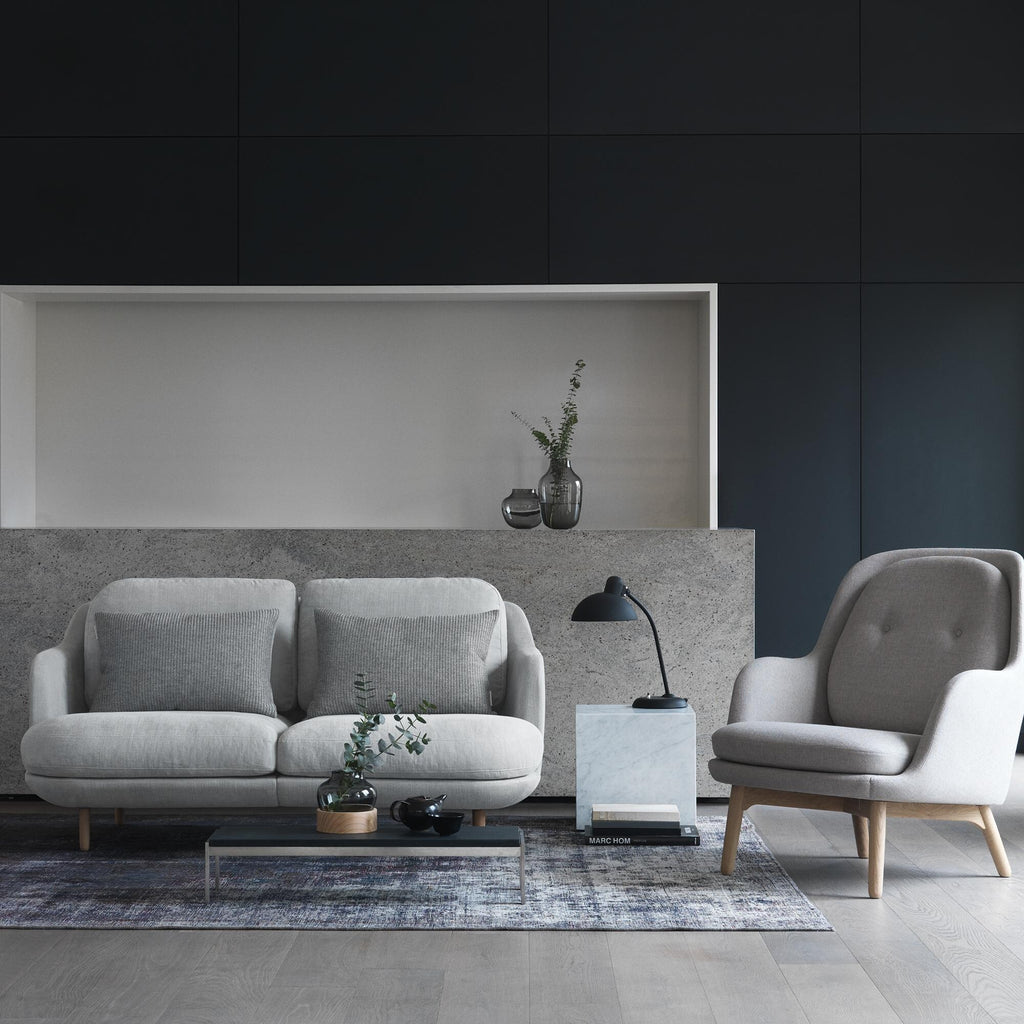 Fritz Hansen Lune™ JH200 2-Sitzer Sofa Füße Aluminium