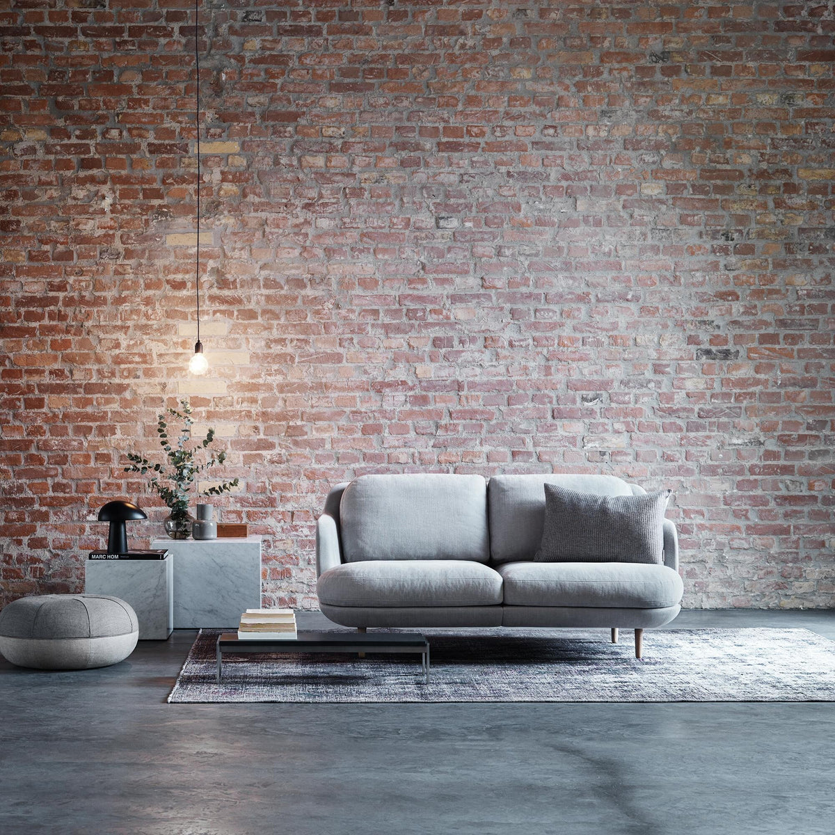 Fritz Hansen Lune™ JH200 2-Sitzer Sofa Füße Aluminium