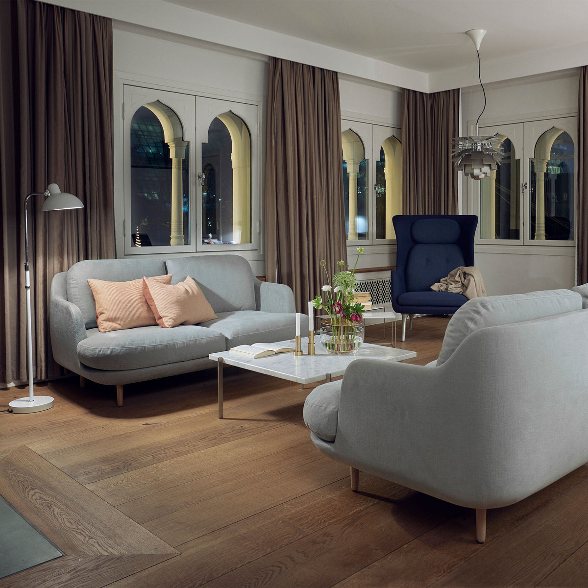 Fritz Hansen Lune™ JH200 2-Sitzer Sofa Füße Eiche