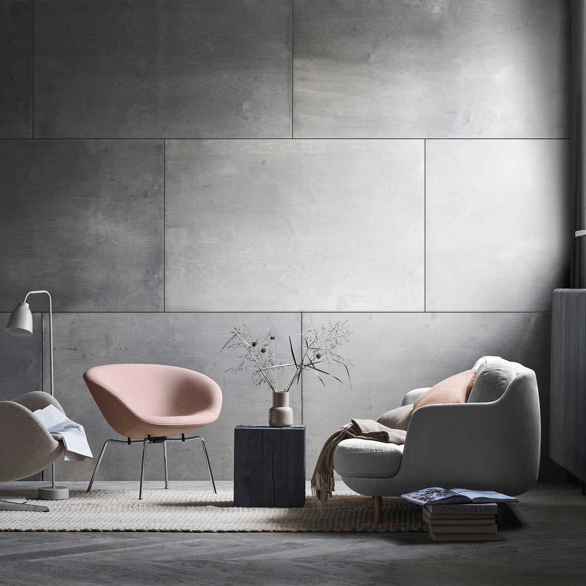 Fritz Hansen Lune™ JH200 2-Sitzer Sofa Füße Eiche