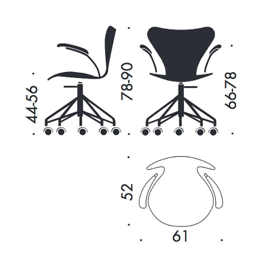 Fritz Hansen Serie 7™ Dreharmlehnstuhl / Bürostuhl