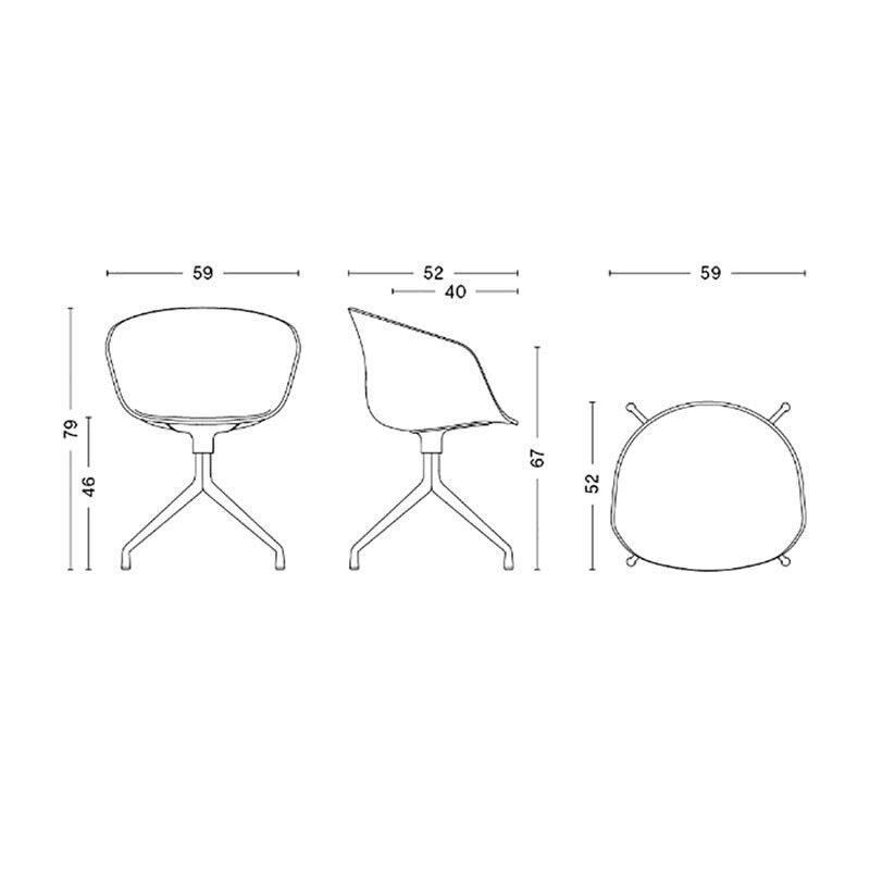 HAY About a Chair AAC 20 2.0 Drehstuhl Gestell poliert
