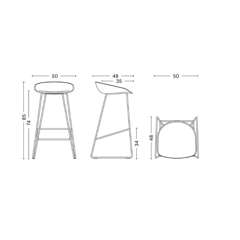 HAY About a Stool AAS 38 2.0 Barhocker hoch Gestell weiß
