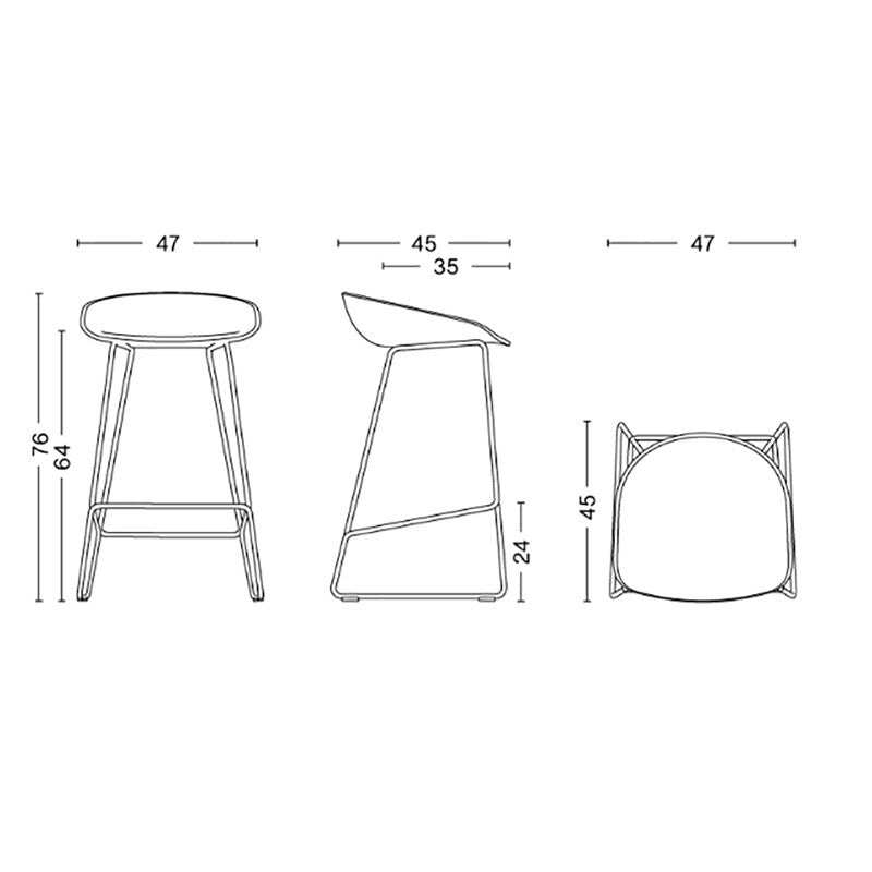 HAY About a Stool AAS 38 2.0 Barhocker niedrig Gestell weiß