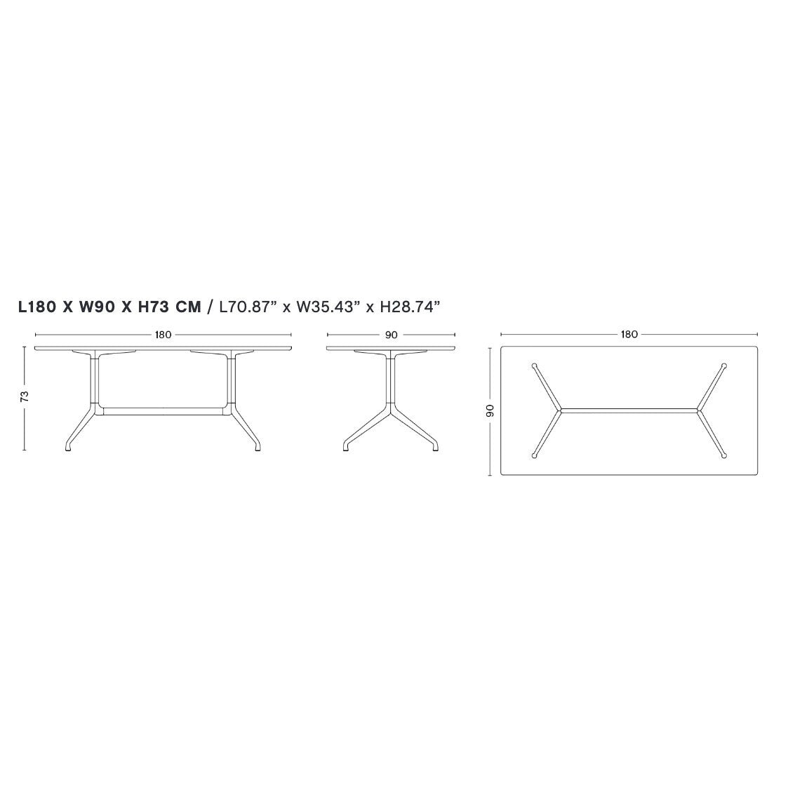 HAY About a Table AAT 10 Esstisch Tischplatte Linoleum
