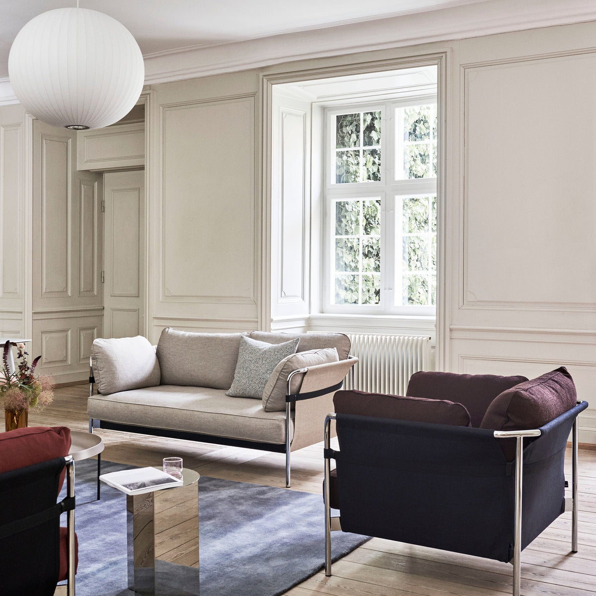 HAY Can 2.0 2-Sitzer Sofa Gestell Stahl verchromt
