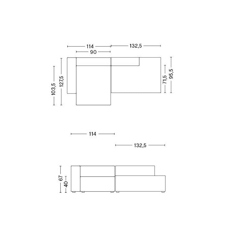 HAY Mags 2,5-Sitzer Sofa rechts 246x127,5cm