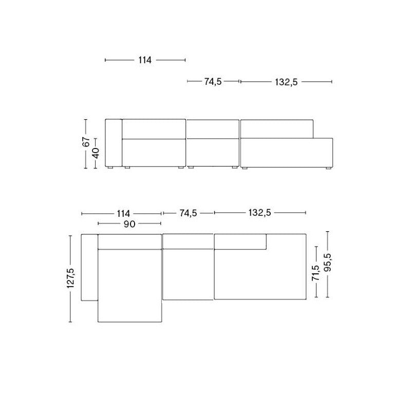 HAY Mags 3-Sitzer Sofa 321x127,5x67cm