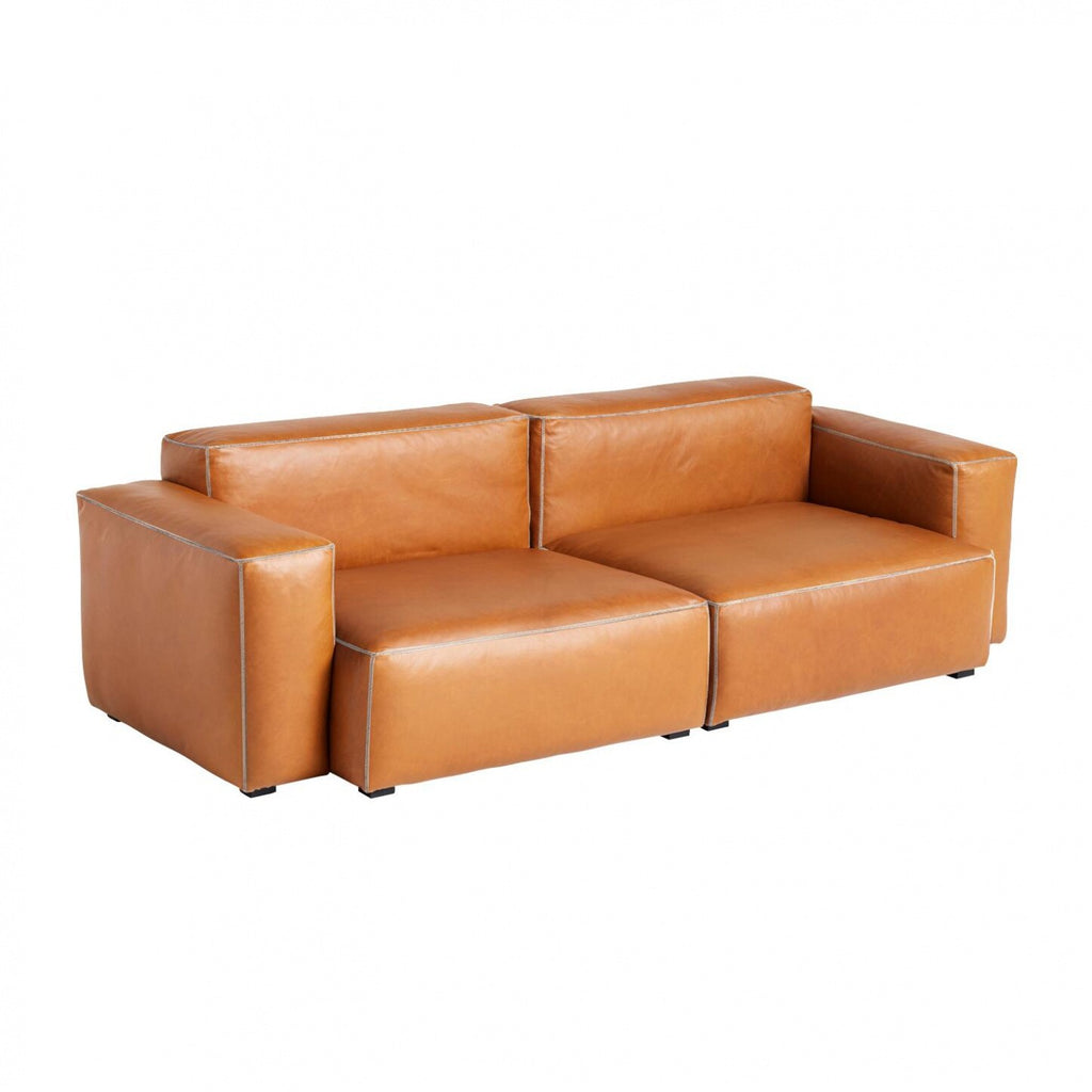 HAY Mags Soft 2,5-Sitzer Sofa Leder mit niedriger Armlehne 238x103,5x67cm