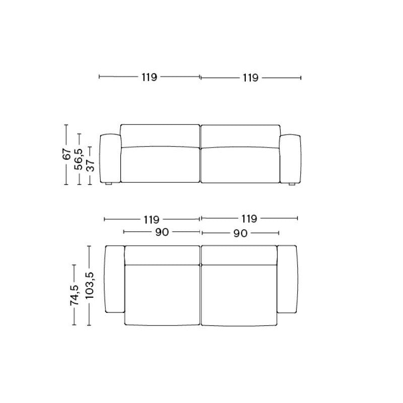 HAY Mags Soft 2,5-Sitzer Sofa Armlehne niedrig