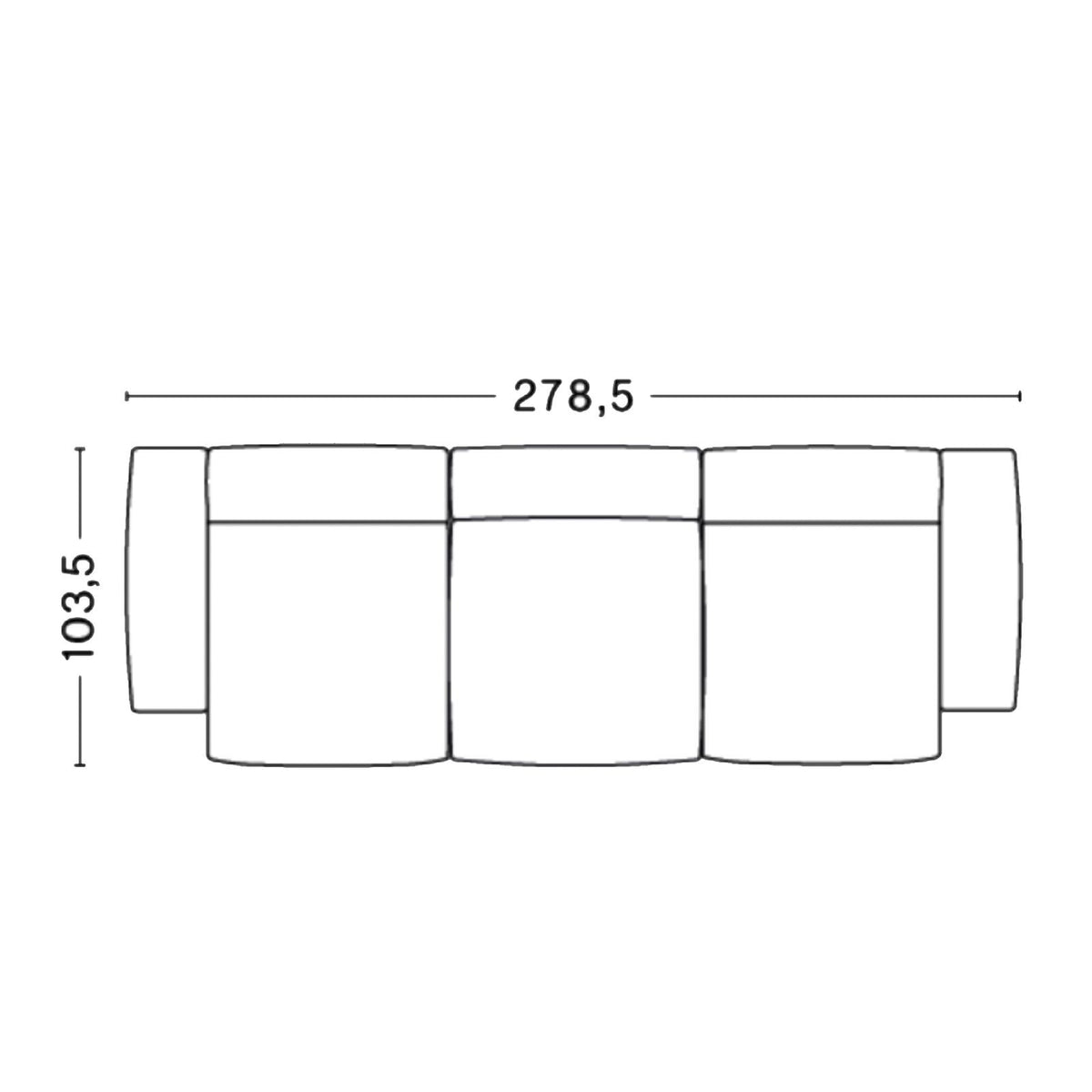 HAY Mags Soft 3-Sitzer Sofa Armlehne niedrig 278,5x103,5x67cm
