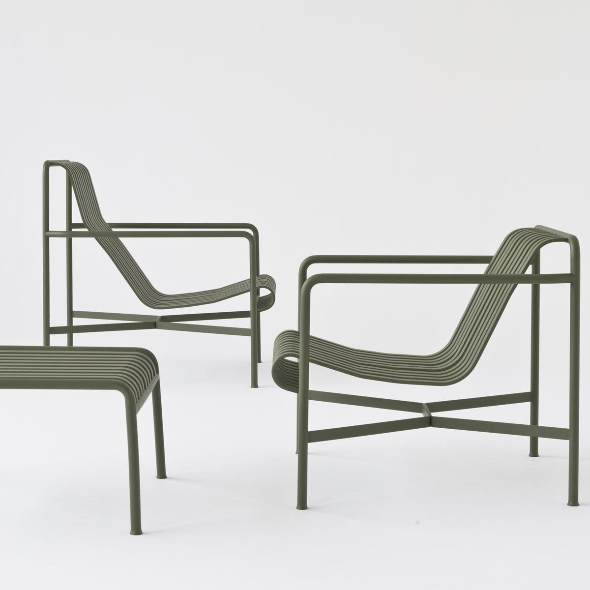 HAY Palissade Garten Loungesessel hoch 2er Set