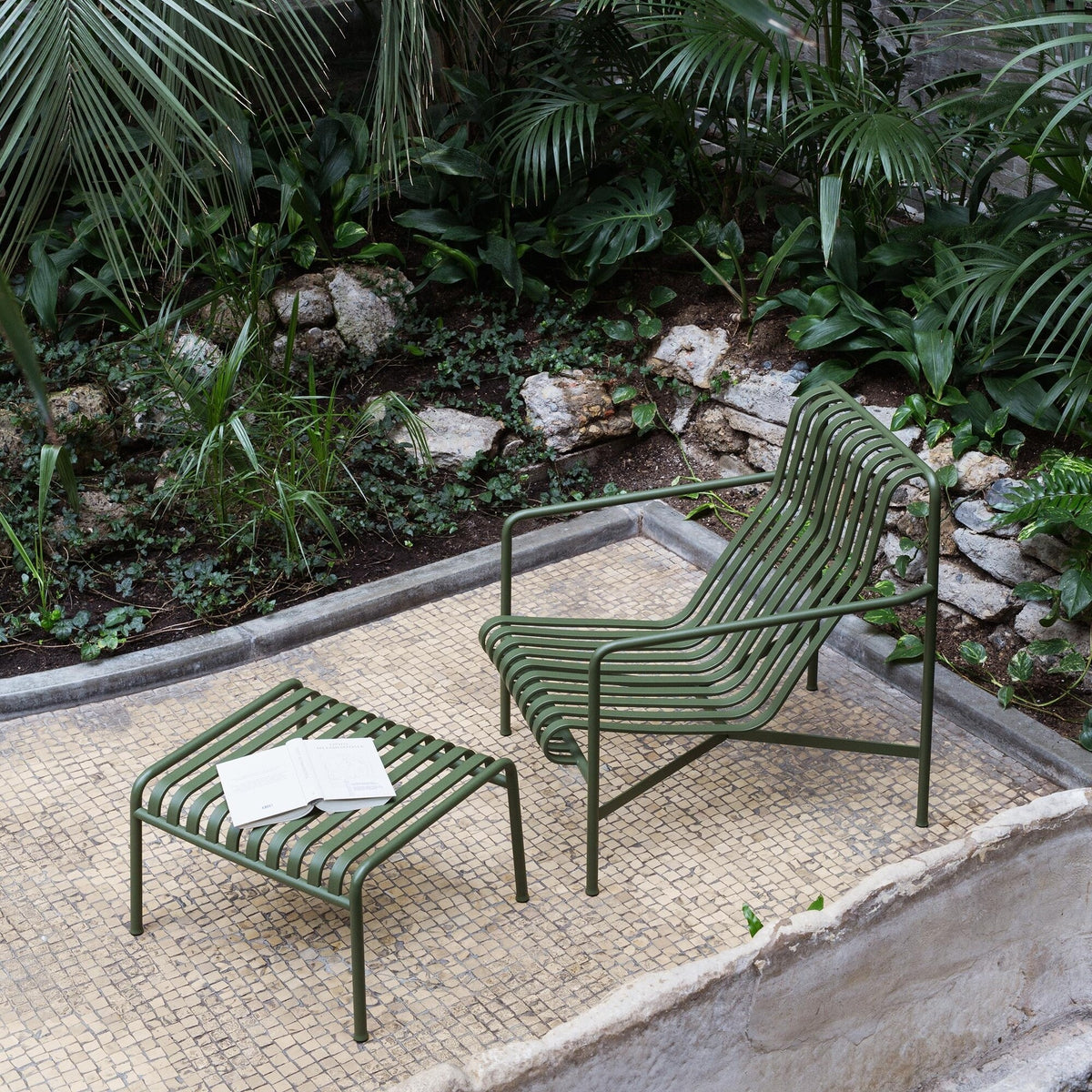HAY Palissade Garten Loungesessel hoch 2er Set