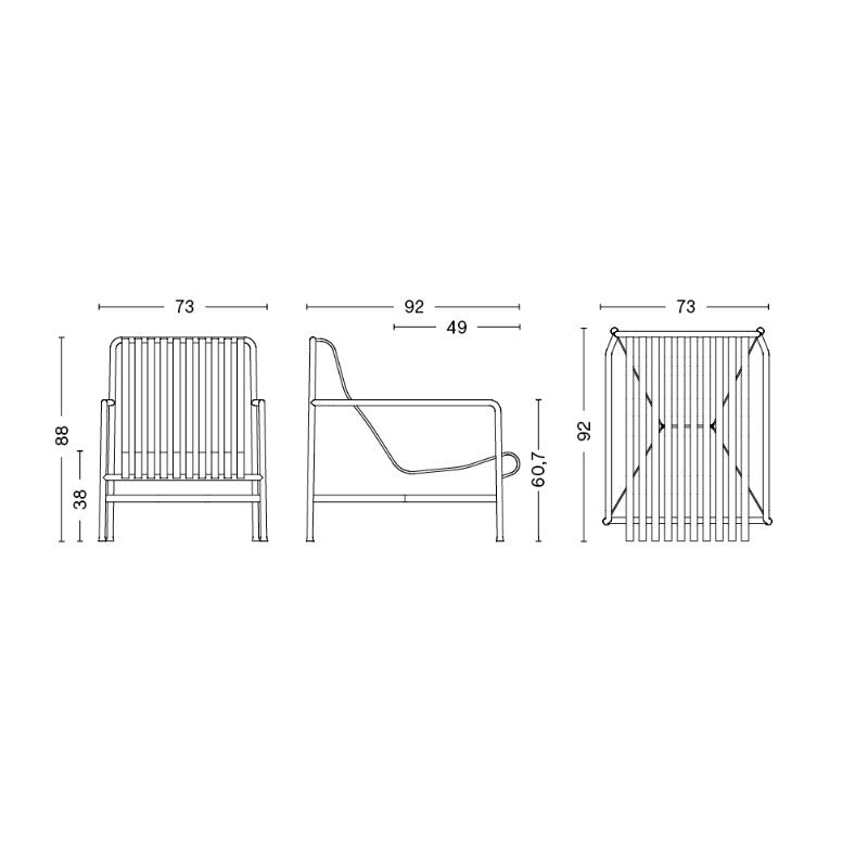 HAY Palissade Garten Loungesessel hoch 2er Set