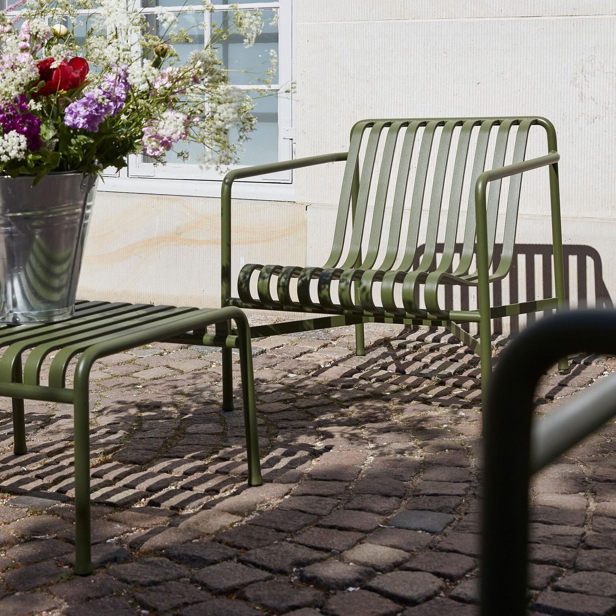 HAY Palissade Ottoman/ Gartenbeistelltisch 2er Set
