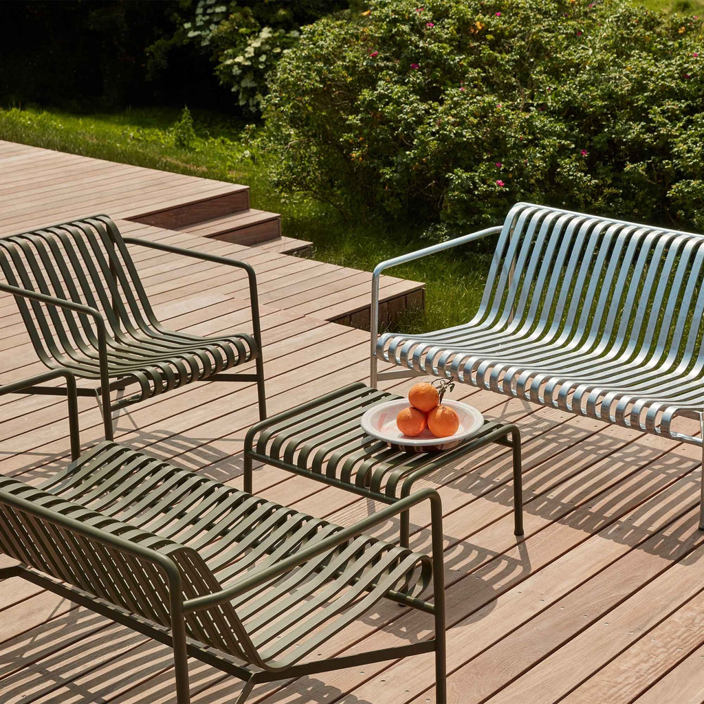 HAY Palissade Ottoman/ Gartenbeistelltisch 2er Set
