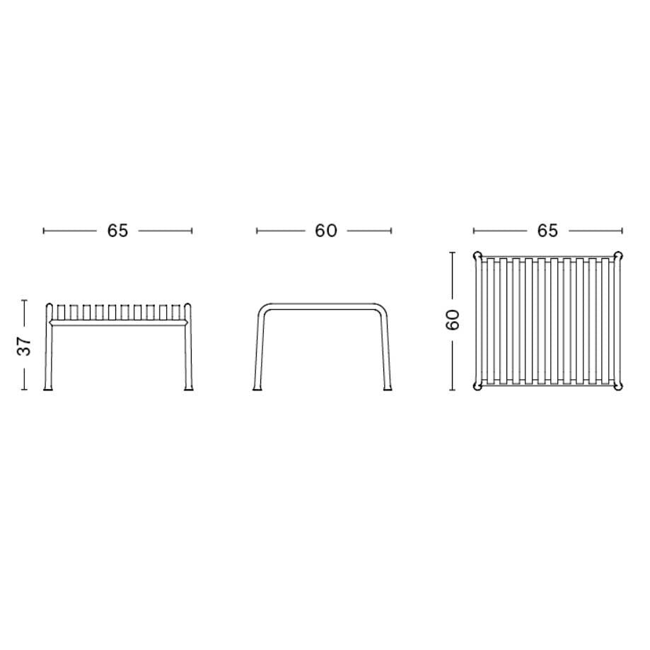 HAY Palissade Gartenset 2 Lounge Chairs Low + 2 Ottomane