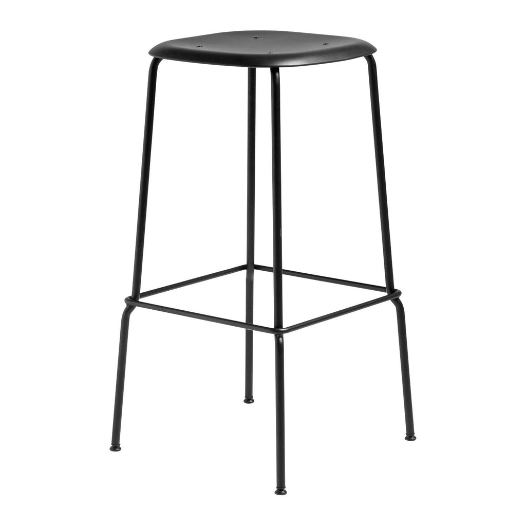 HAY Soft Edge 85 Barhocker hoch Gestell Stahl schwarz
