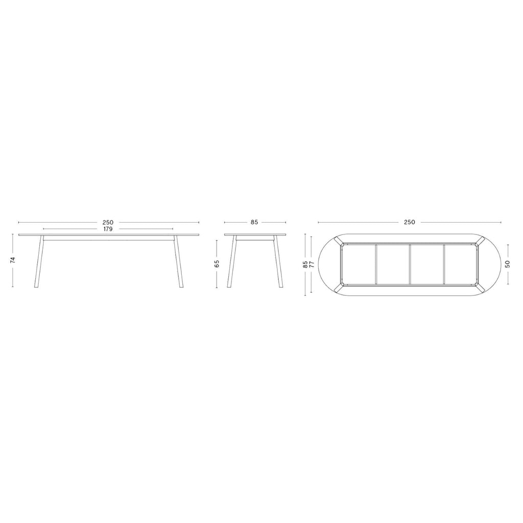 HAY Triangle Leg Tisch 250x85x74cm