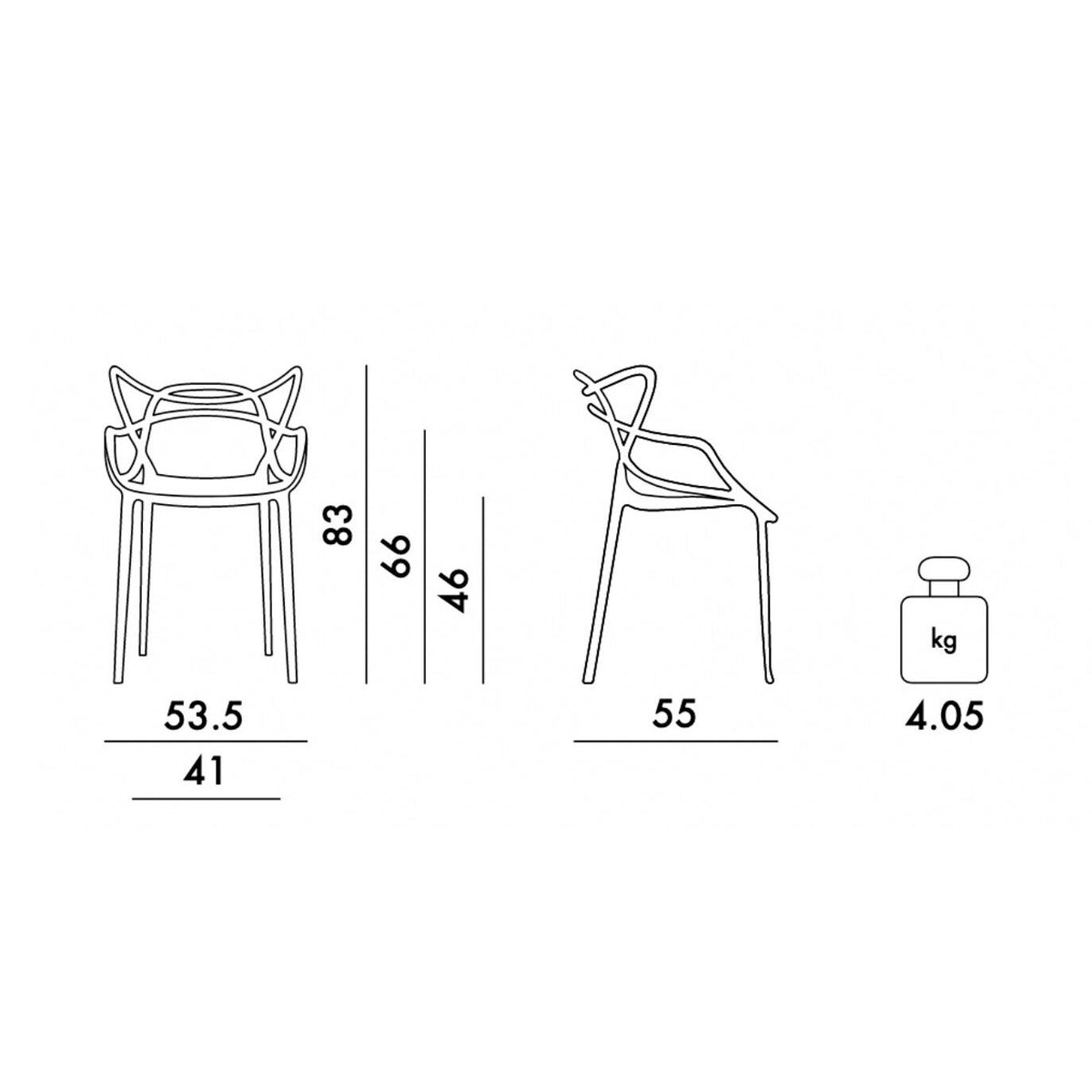 Kartell Aktionsset Masters Metallic Armlehnstuhl + Fell