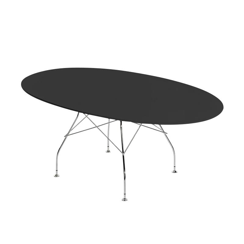 Kartell Glossy Esstisch oval Gestell Stahl verchromt