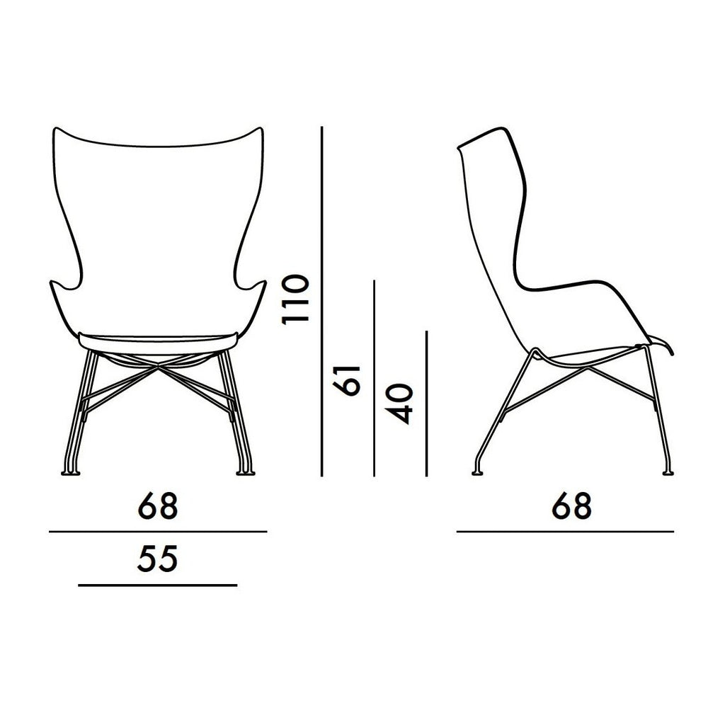 Kartell K/Wood Sessel Leder