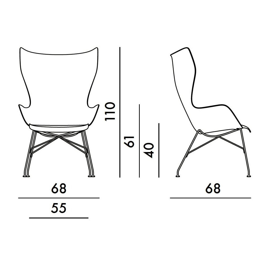 Kartell K/Wood Sessel Leder