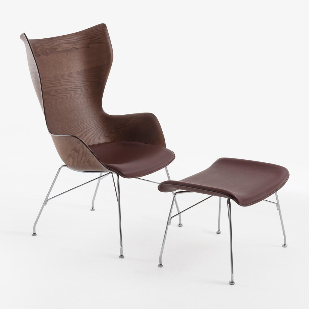 Kartell K/Wood Sessel Leder