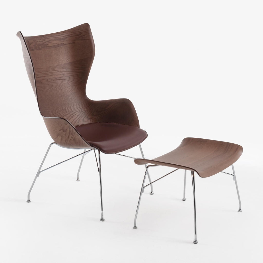 Kartell K/Wood Sessel Leder