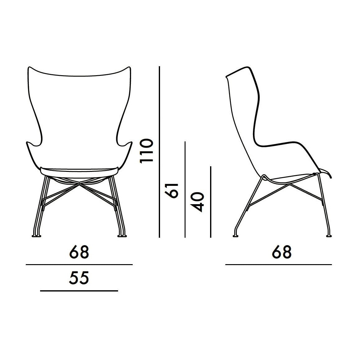 Kartell K/Wood Sessel