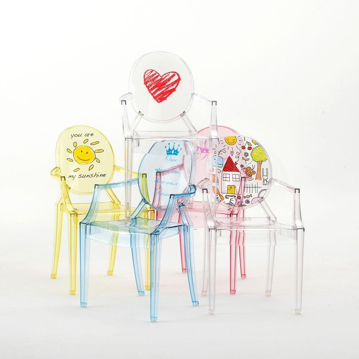 Kartell Lou Lou Ghost Kinderstuhl mit Motiv