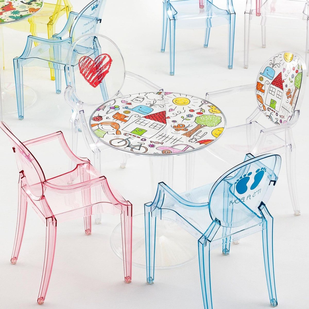 Kartell Lou Lou Ghost Kinderstuhl mit Motiv