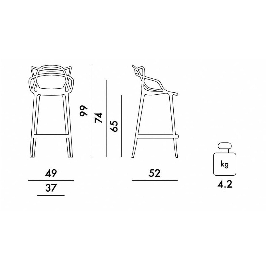 Kartell Masters Barhocker 65cm