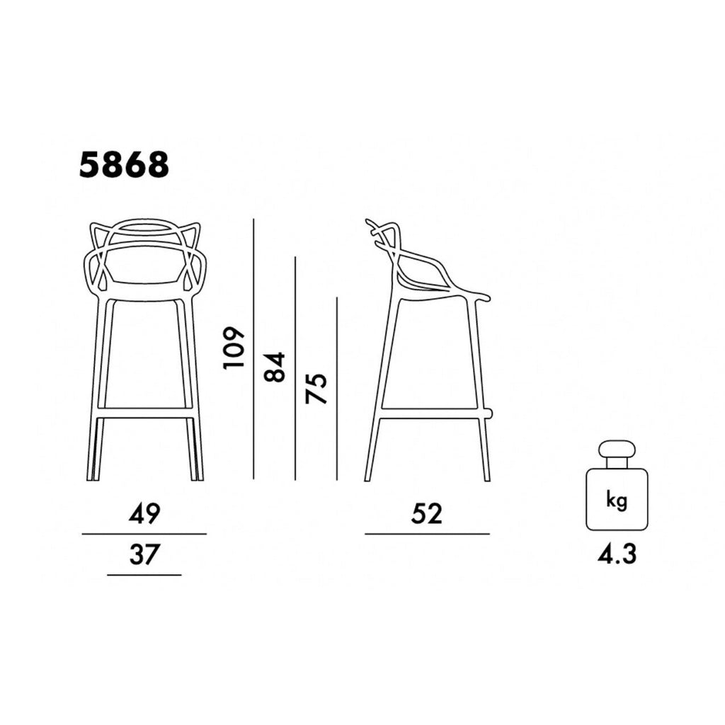 Kartell Masters Barhocker 75cm