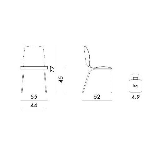 Kartell Maui Stuhl Gestell Stahlrohr verchromt