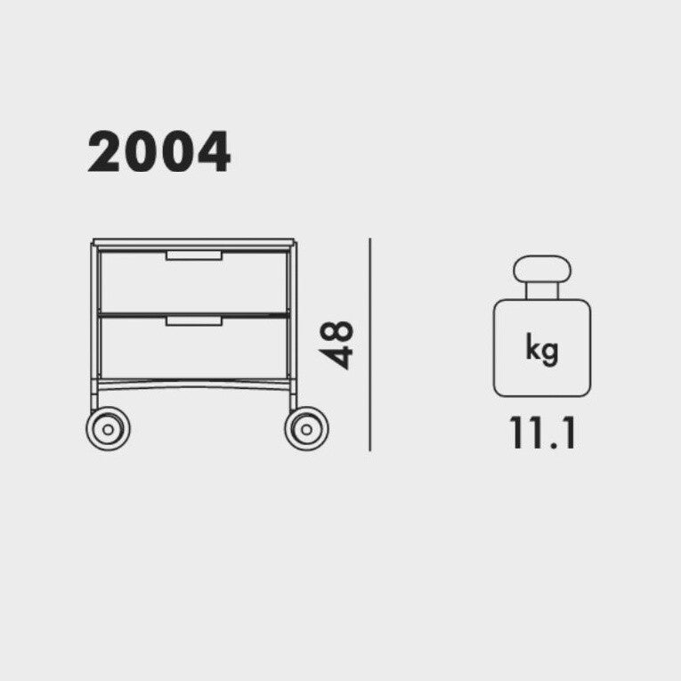 Kartell Mobil 2 Container mit Rollen